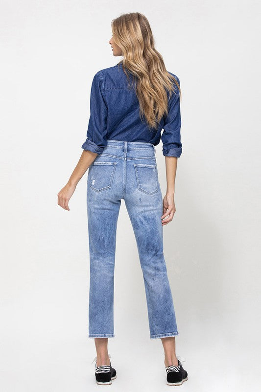 Jena High Rise Crop Straight Jeans