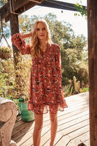 Floral Print Chiffon Dress