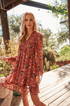 Floral Print Chiffon Dress