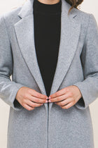 Long Line Fleece Coat - Grey