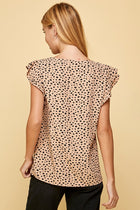 Double Ruffle Sleeve Leopard Top