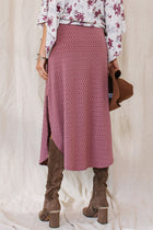 Honeycomb Textured Midi Skirt