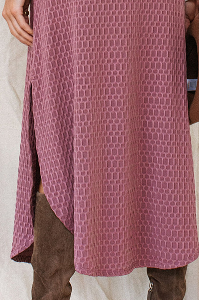 Honeycomb Textured Midi Skirt