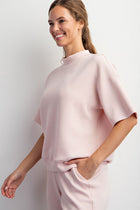 Lounge Mock Neck Top - Baby Pink