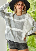 Striped Twist Knit Sweater