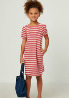 Girl's Kaci Stripe Waffle Knit Dress