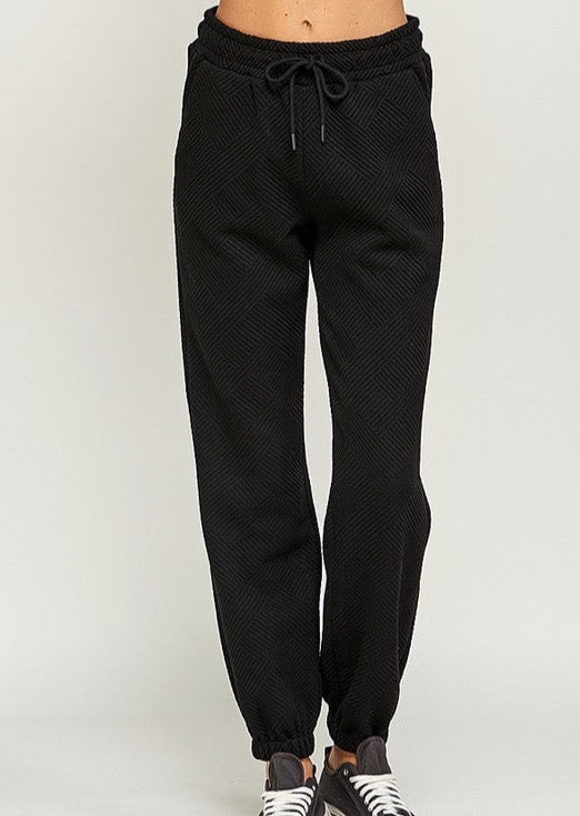 Textured Joggers - Black