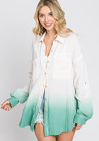 Dip Dye Shacket - Teal Green