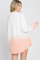 Dip Dye Shacket - Peach