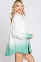 Dip Dye Shacket - Teal Green