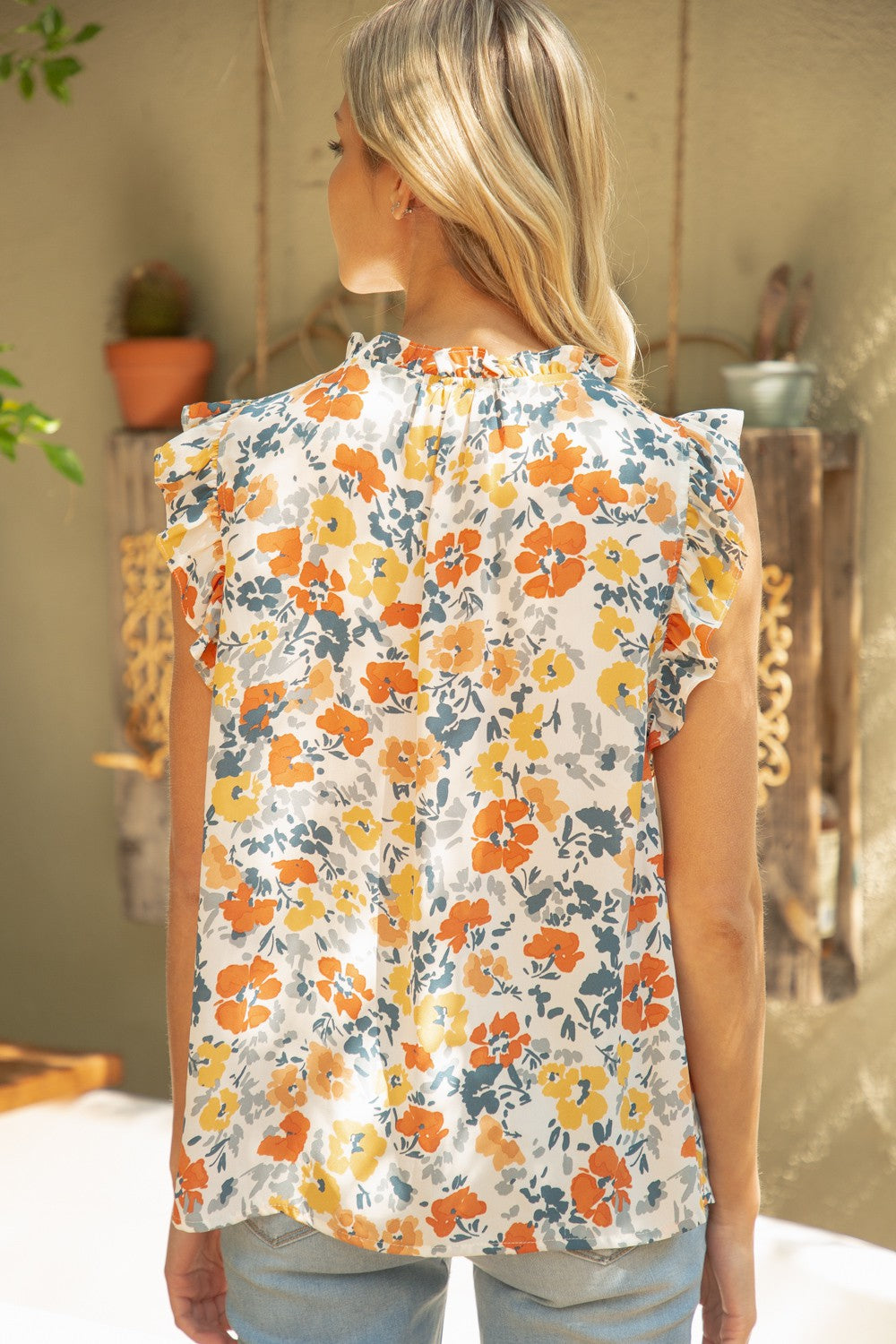Watercolor Floral Ruffle Top – shop hey daisy!