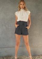 Pleated Shorts - Black