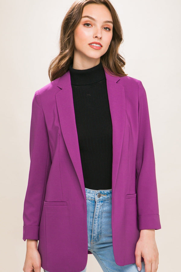 Solid Blazer - Violet