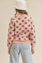 Pink Floral Pattern Sweater