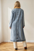 Teddy Lined Long Denim Jacket