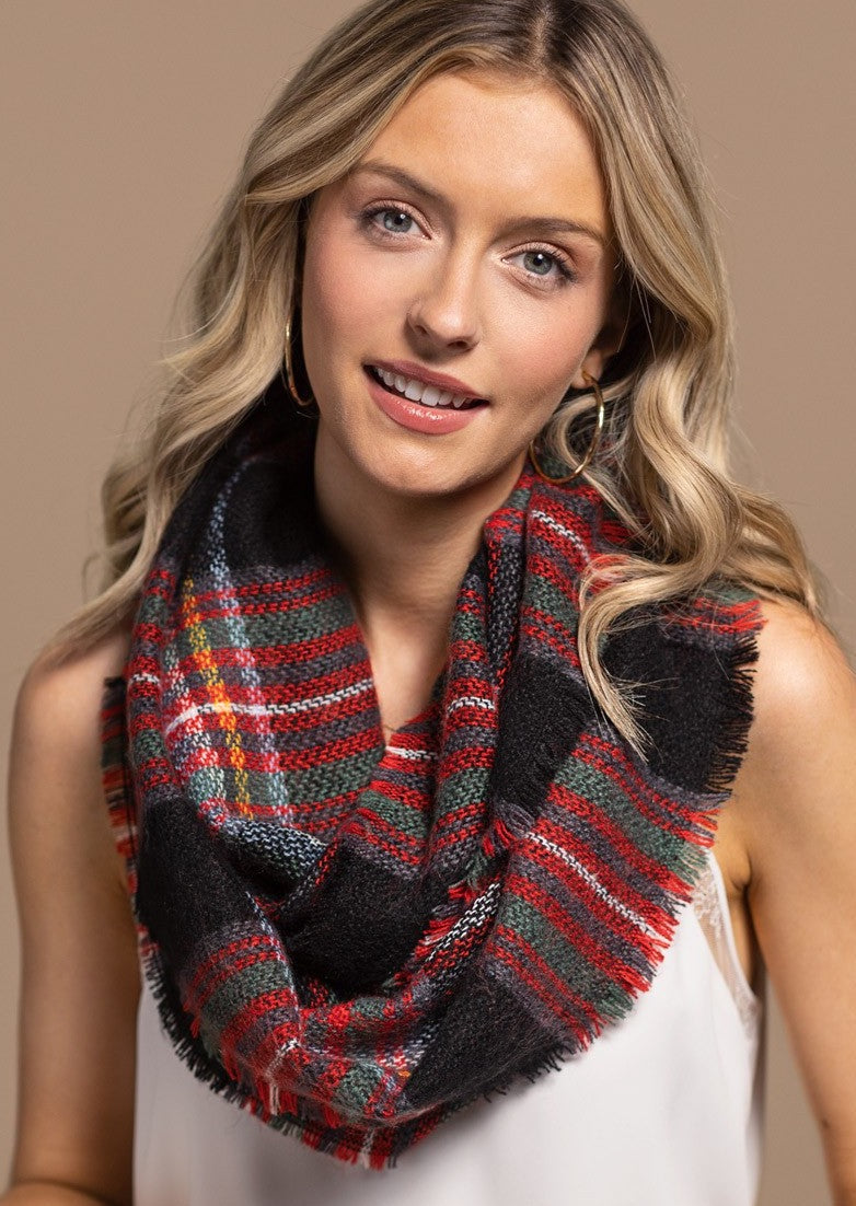 Plaid Infinity Scarf - 4 Colors