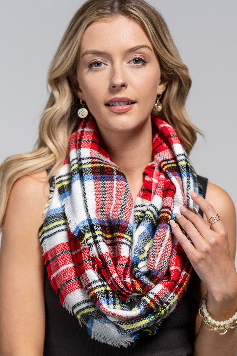 Plaid Infinity Scarf - 4 Colors