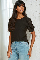 Eyelet T-shirt - Black