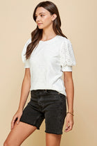 Eyelet T-shirt - Ivory