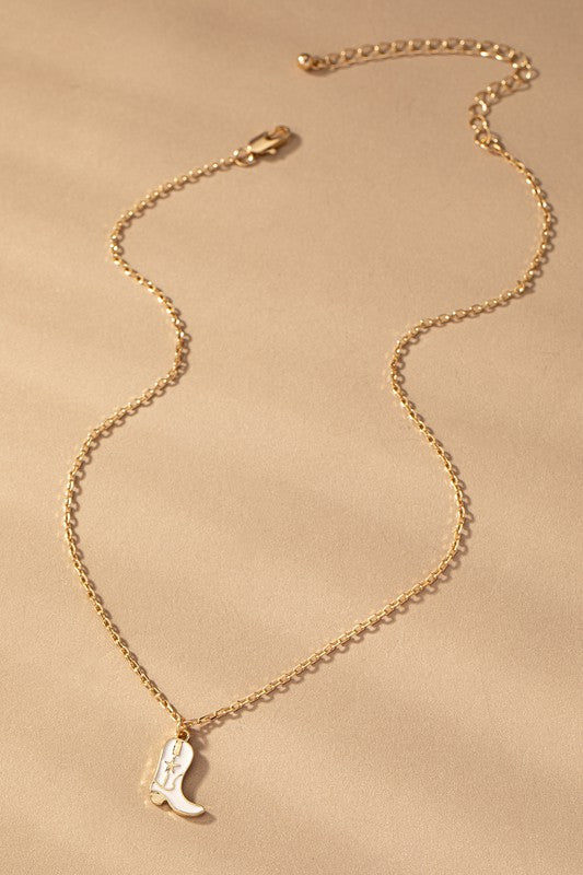 Cowboy Boot Pendant Necklace