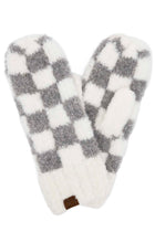 C.C. Checkered Boucle Mittens - 3 Colors