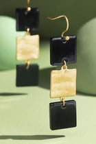 Tiered Square Drop Earrings - 2 Colors