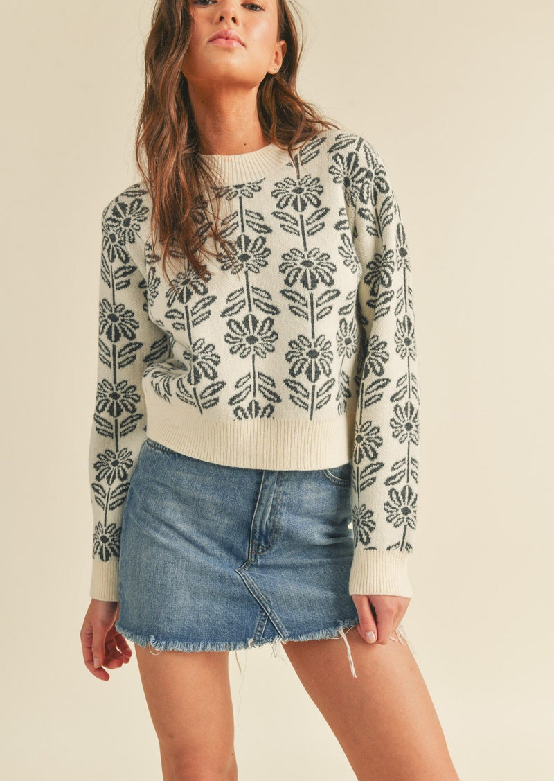 Flower Outline Sweater