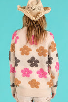 Fuzzy Flower Sweater