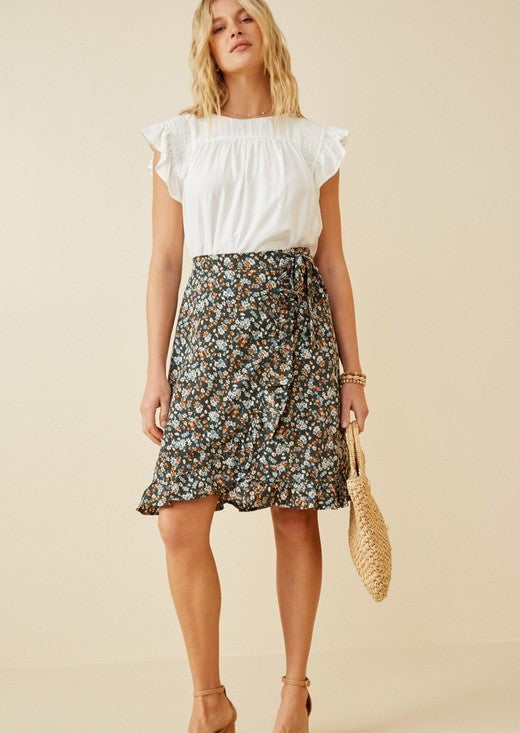 Ditsy Floral Tie Skirt
