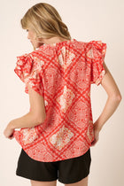 Patch Floral Ruffle Blouse