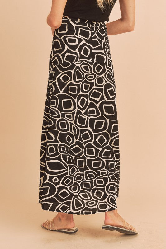 Abstract Print Skirt