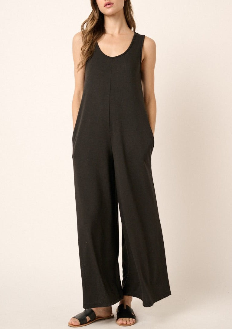 French Terry Wide Leg Jumpsuit