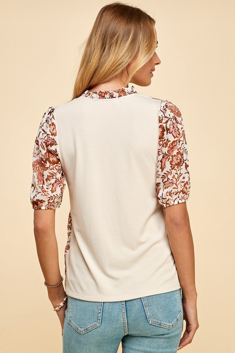 Floral Print Short Sleeve Top