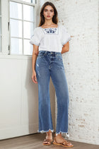 Jemma High Rise Slim Wide Leg Jeans