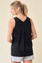 V-neck Tank with Side Buttons