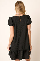 Textured Puff Sleeve Dress
