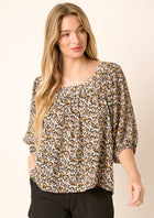 Ditsy Floral Square Neck Blouse