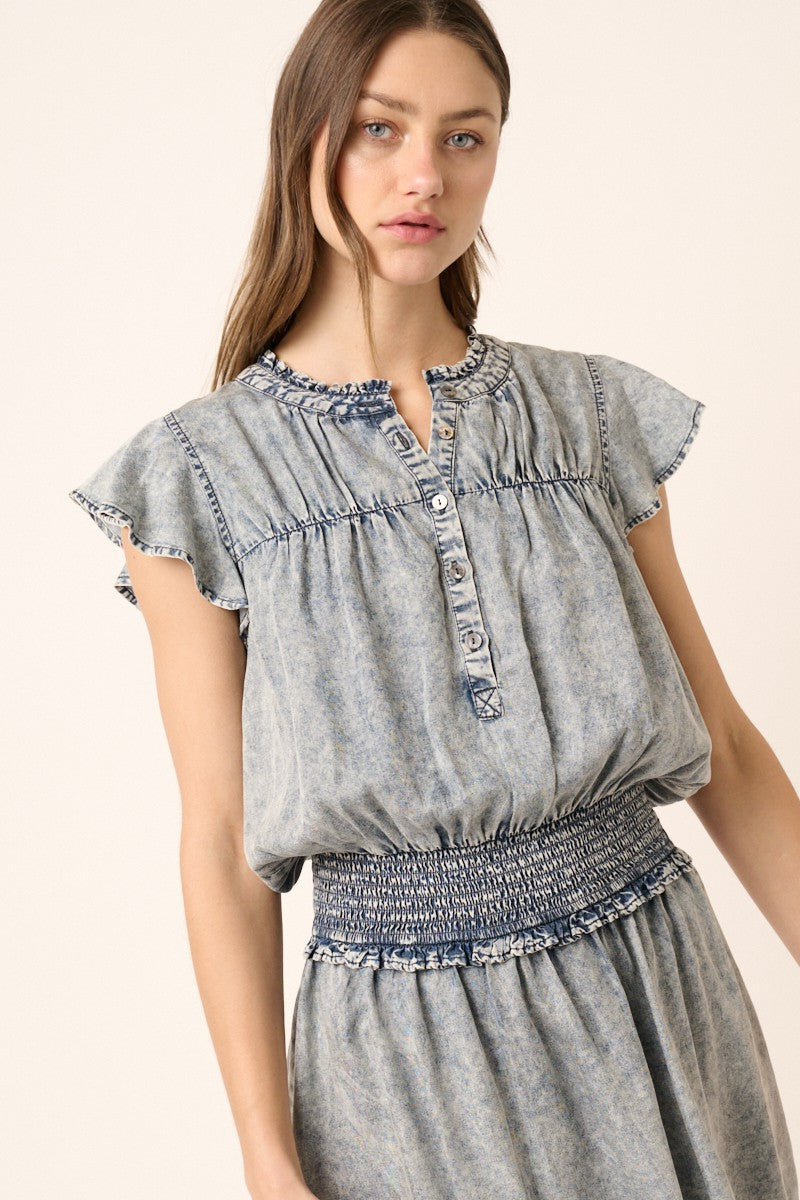 Acid Wash Denim Dress