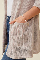 Ribbed Knit Short Sleeve Kimono