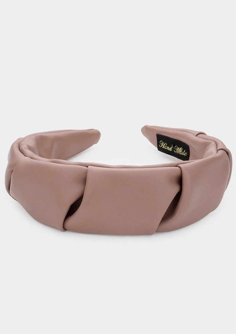 Pleated Leather Headband - 3 Colors