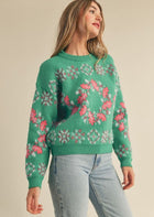 Flower Detail Pullover Sweater