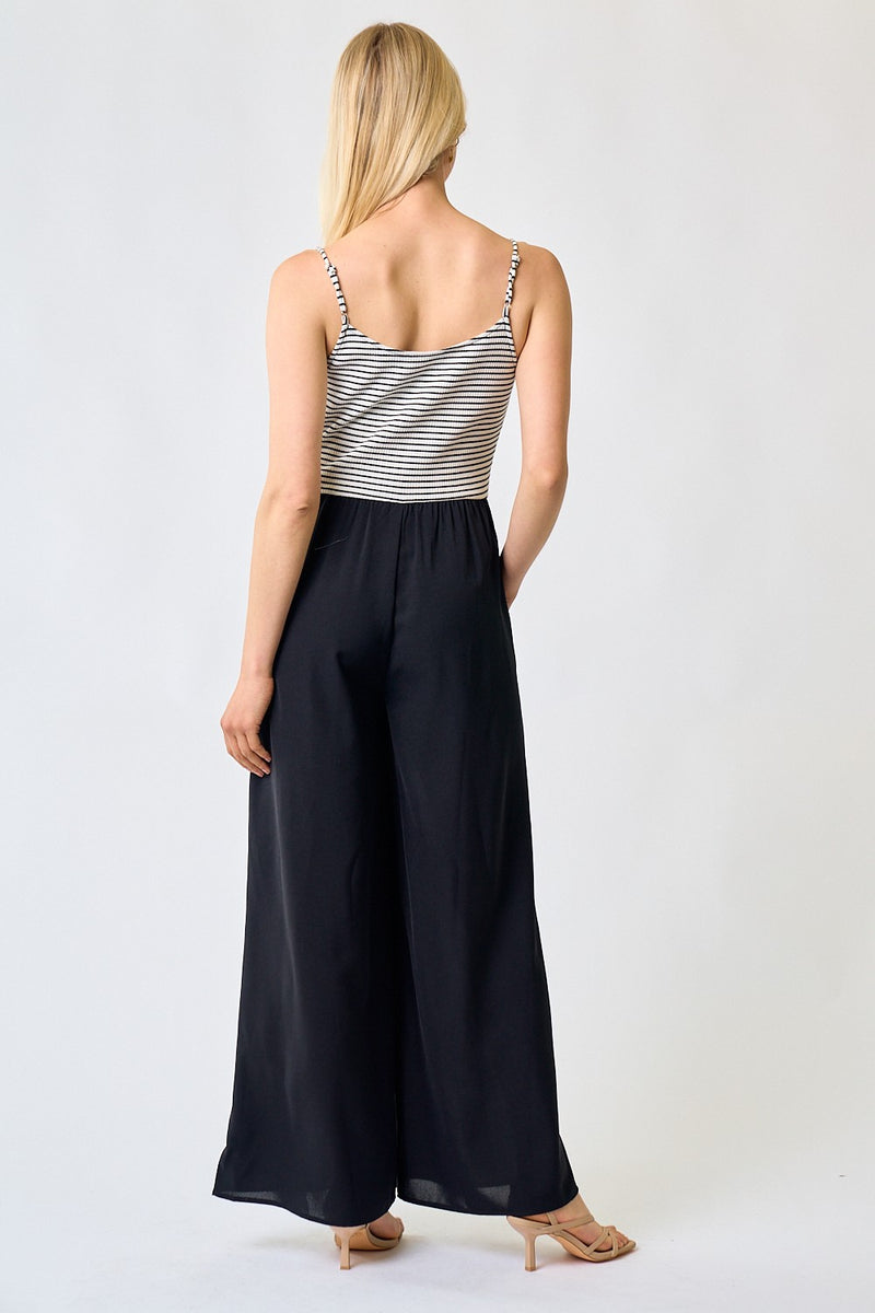 Striped Ribbed Top Jumpsuit