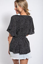 Tie Waist Dots Top