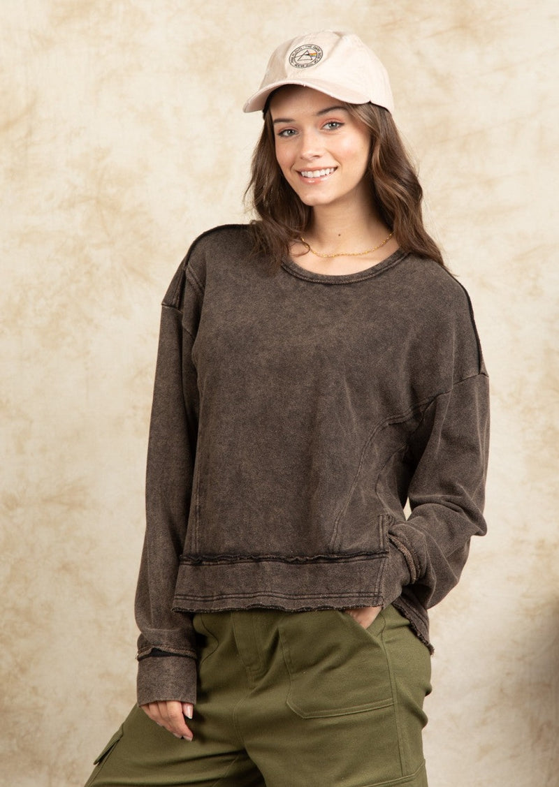 Mineral Washed Top - Black