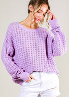 Solid Knit Sweater - Lavender