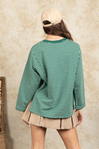French Terry Striped Top - Green