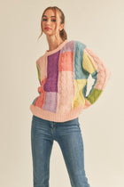 Multi-Color Cable Knit Sweater