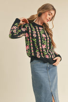 Floral Design Sweater