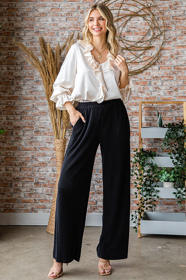 Pleated Palazzo Pants