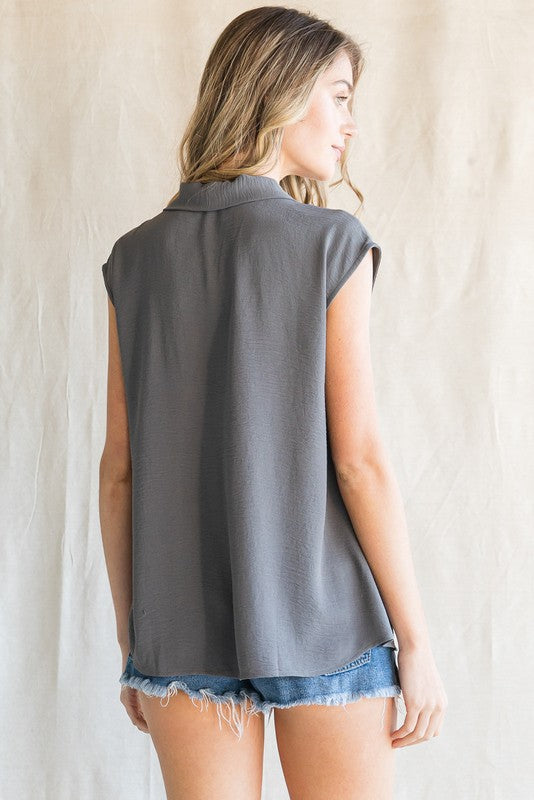 Charcoal Dressy Top